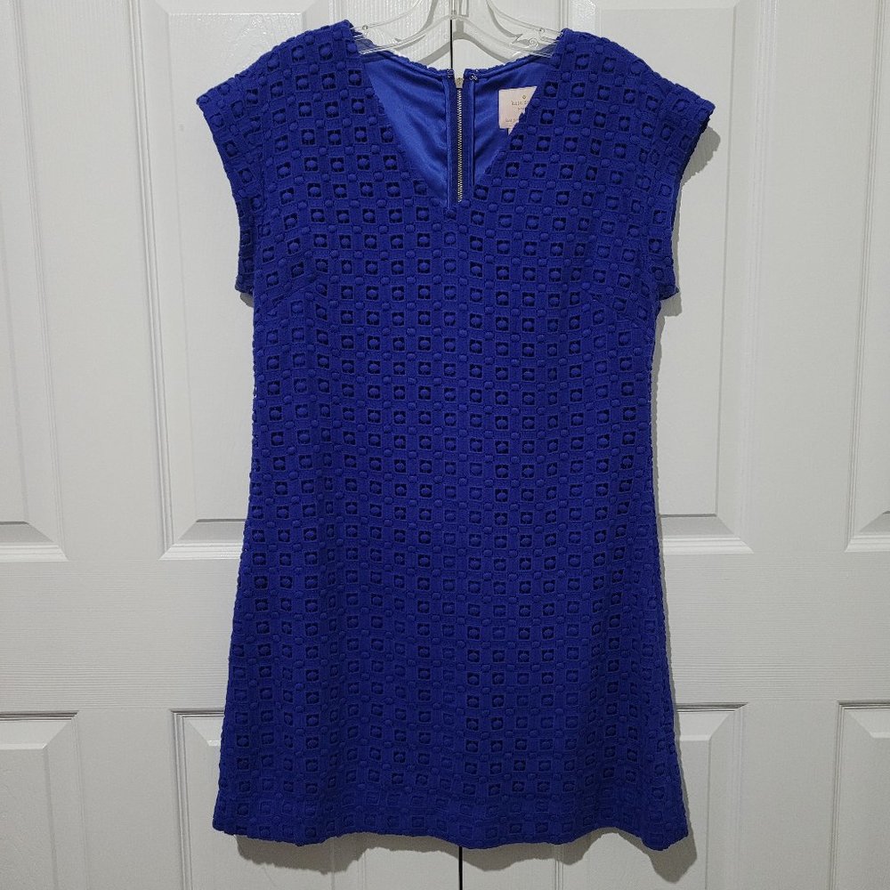 Kate Spade Blue Mini Zip Back Dress Size 8